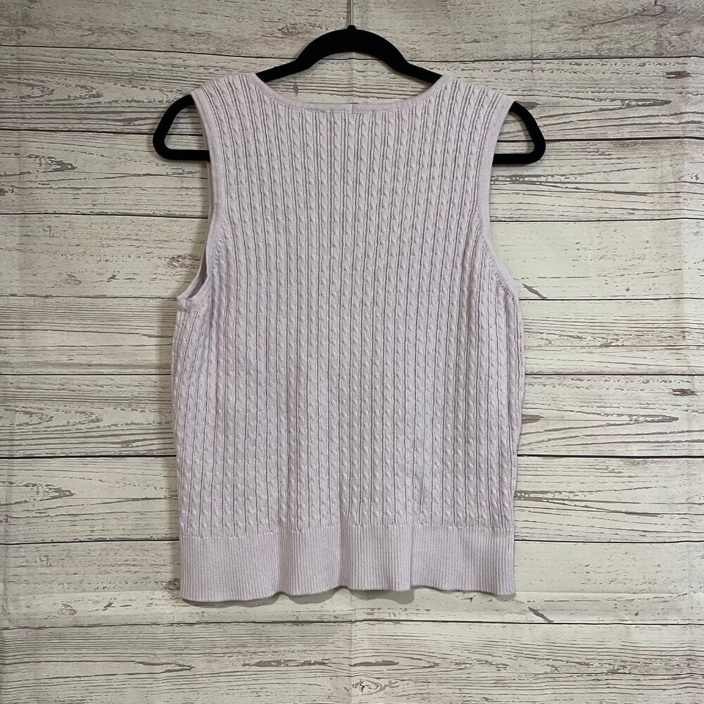 Jeanne Pierre Crop‎ Cable Knit Sweater Vest, Size XL - Picture 3 of 4